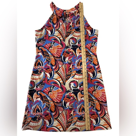 Jude Connally Pink and Orange Patterned Halter Dress, Medium - Picture 7 of 7